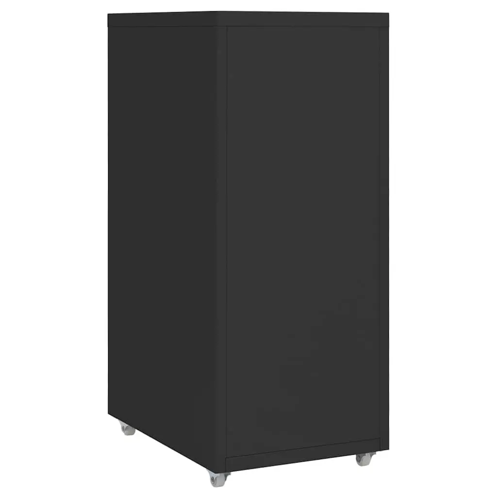 Filing Cabinet Black Metal 5 Drawer Office Organizer with Wheels