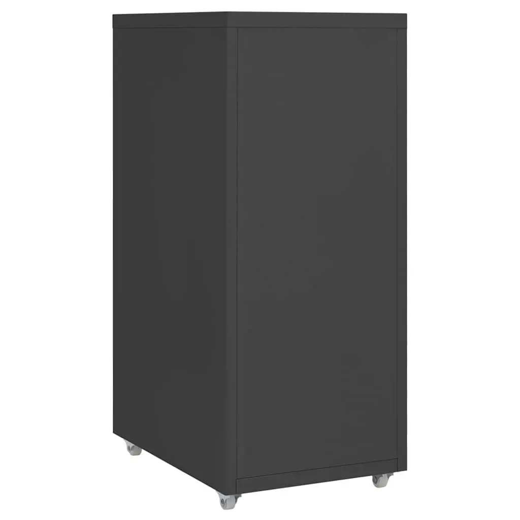 5 Drawer Mobile Metal Filing Cabinet Anthracite Colour Office Storage on Wheels
