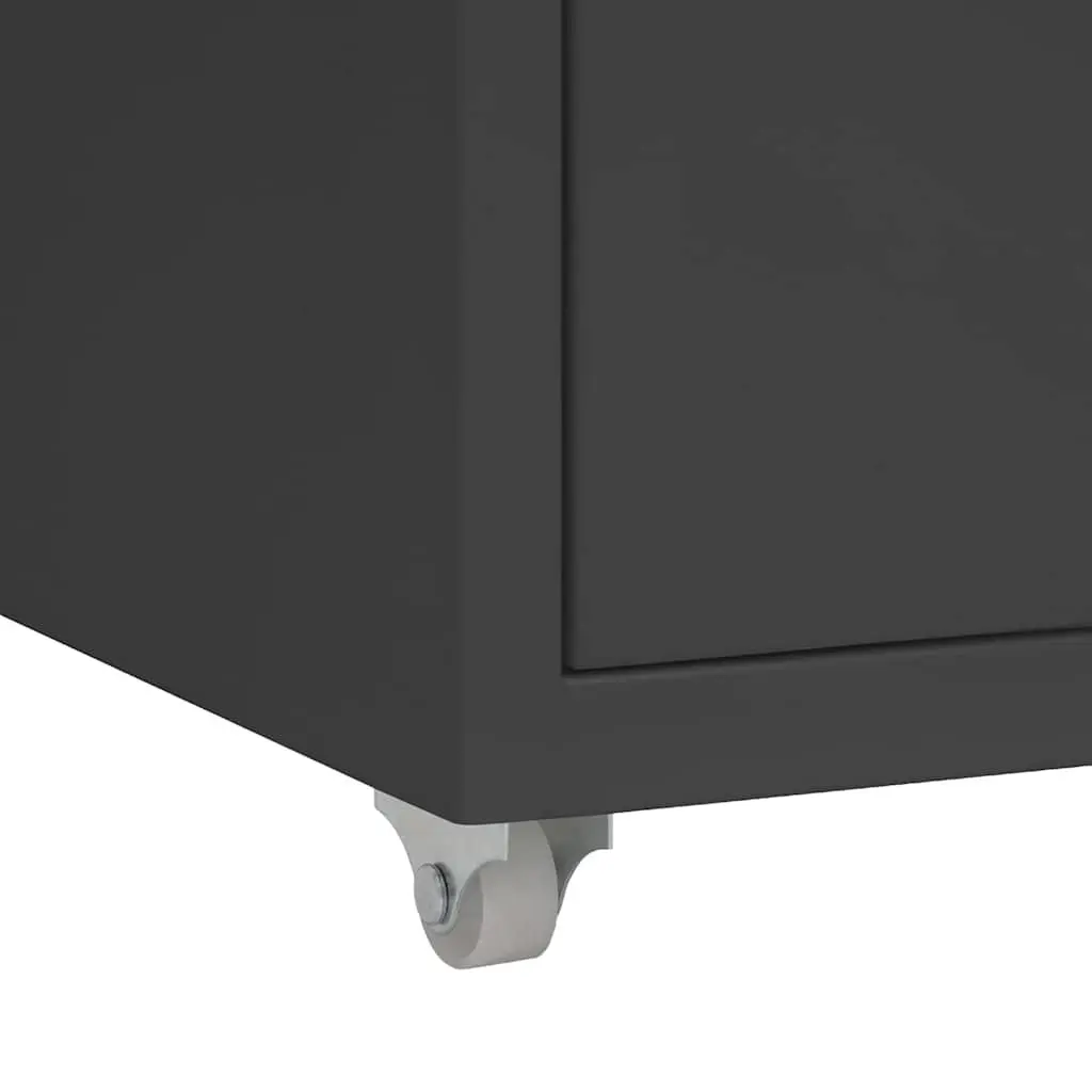 Metal Filing Cabinet Anthracite 6 Drawer Mobile Storage with Wheels