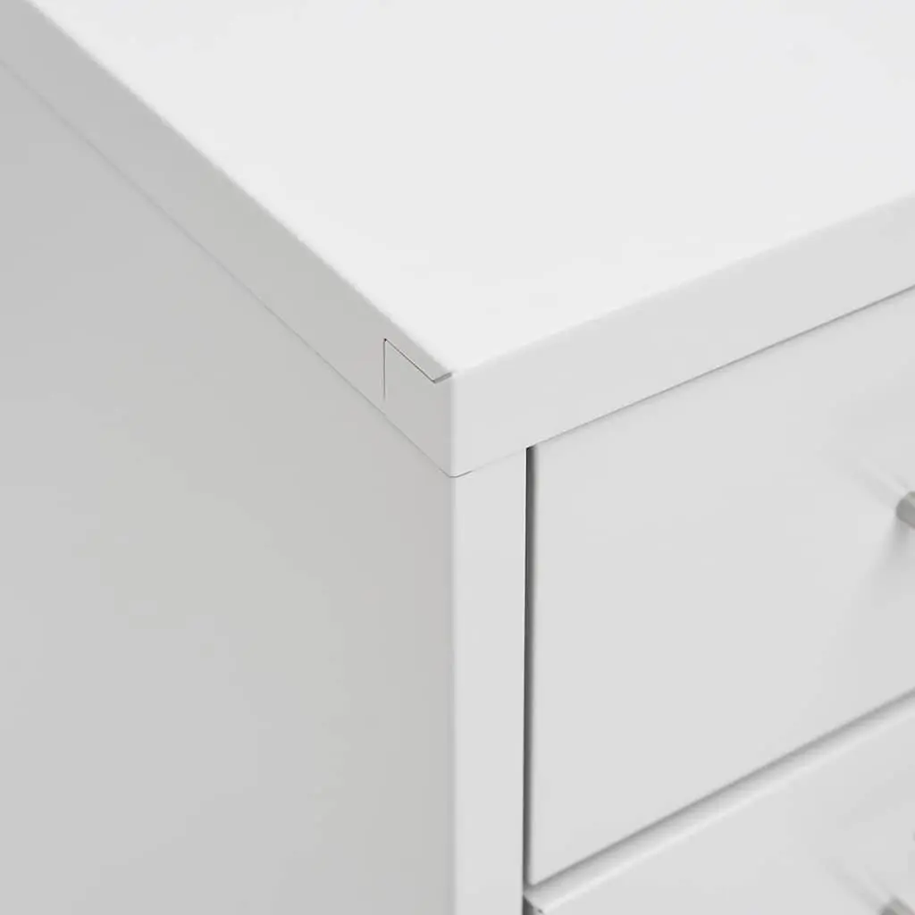 Mobile Filing Cabinet Grey 8 Drawer Metal Office Storage Chest with Wheels