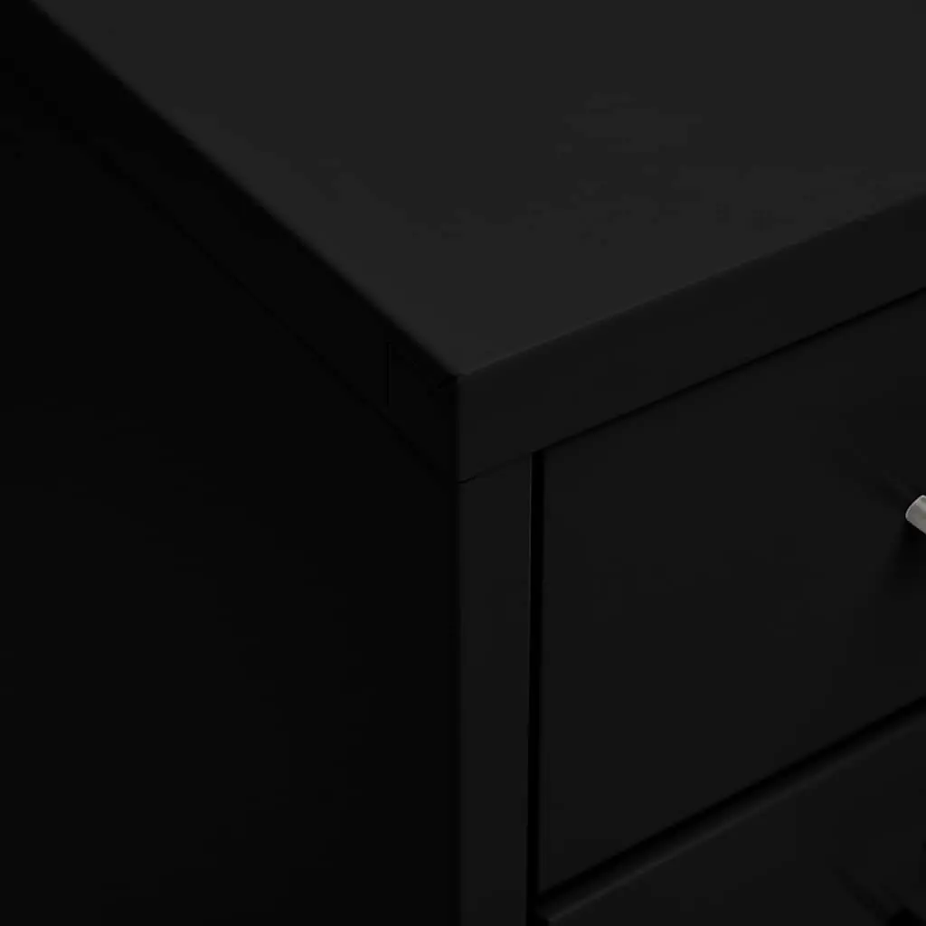 Mobile File Cabinet Black 28x41x109cm 8 Drawer Metal Office Storage with Wheels