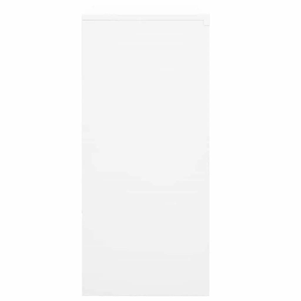 Office Storage Cabinet White Steel 90x40x90cm Sliding Door Lockable Shelves