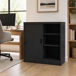 Compact Anthracite Office Storage Cabinet with Adjustable Features