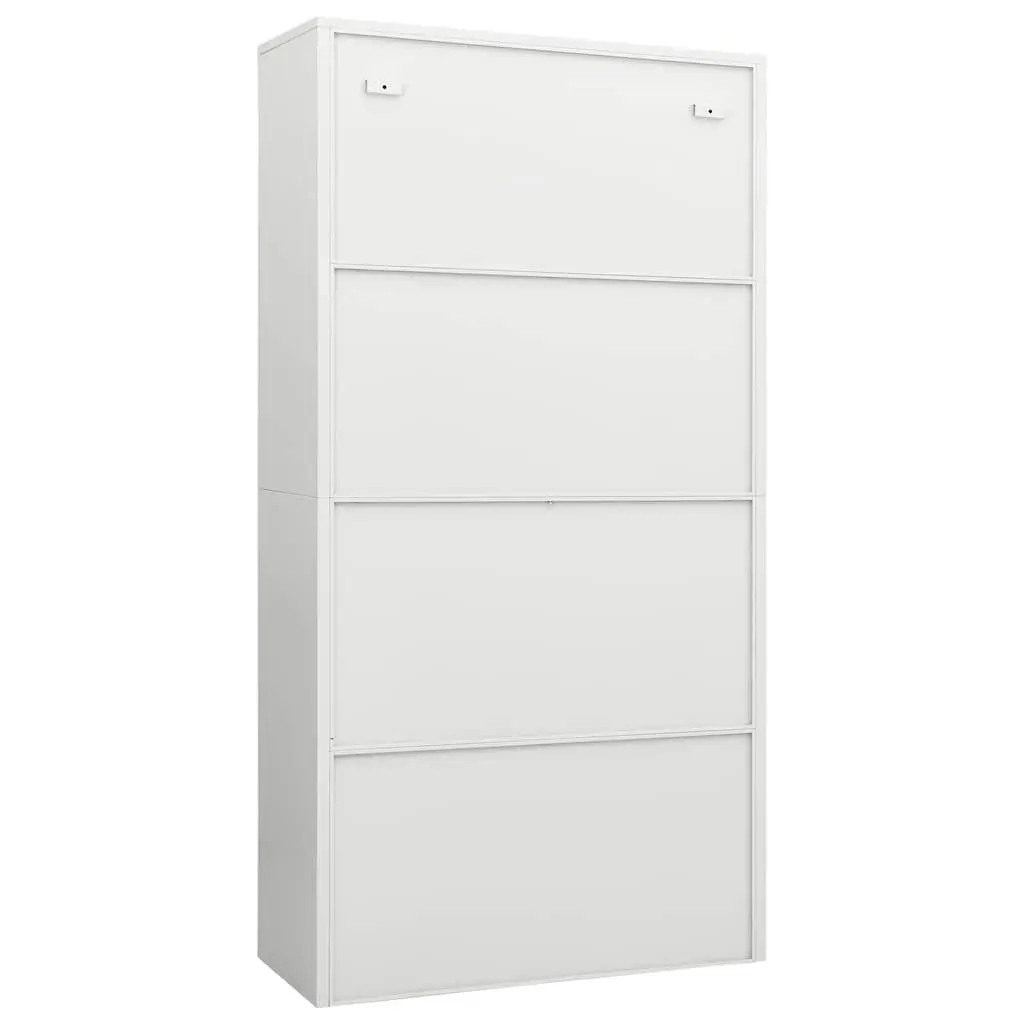 Steel Locker Cabinet 4 Shelf Storage Organiser Industrial Design White 90x40x180