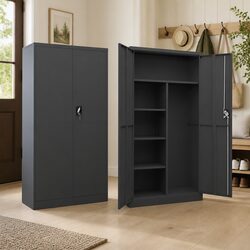 Compact and Sturdy 4-Shelf Steel Locker Cabinet