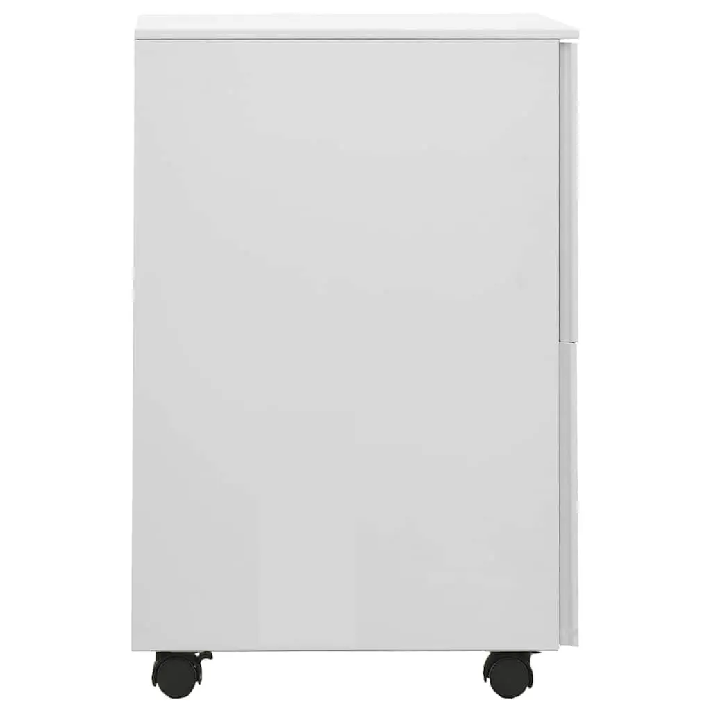 Mobile File Cabinet Grey 2 Drawer Steel Lockable Office Storage Filing Organizer