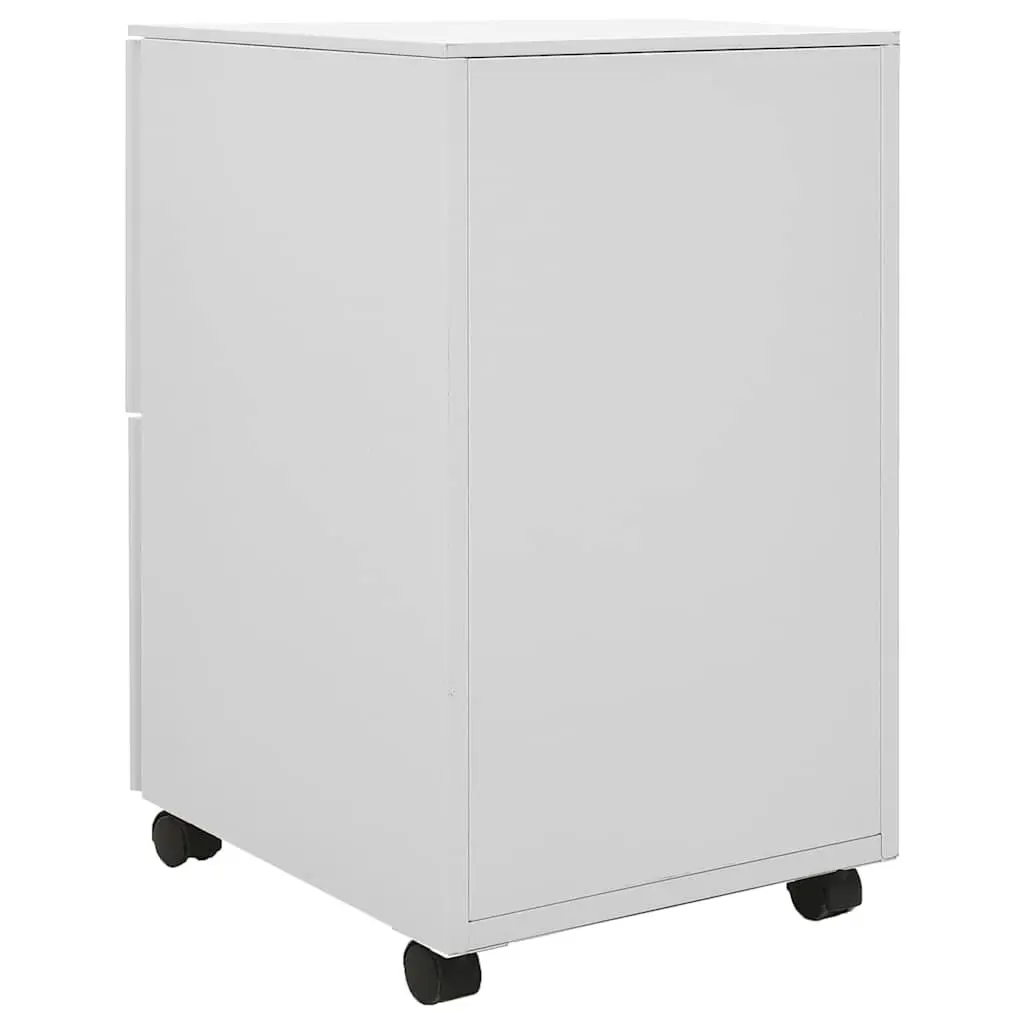 Mobile File Cabinet Grey 2 Drawer Steel Lockable Office Storage Filing Organizer