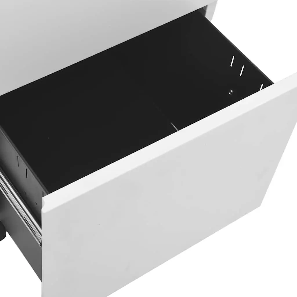 Mobile File Cabinet Grey 2 Drawer Steel Lockable Office Storage Filing Organizer