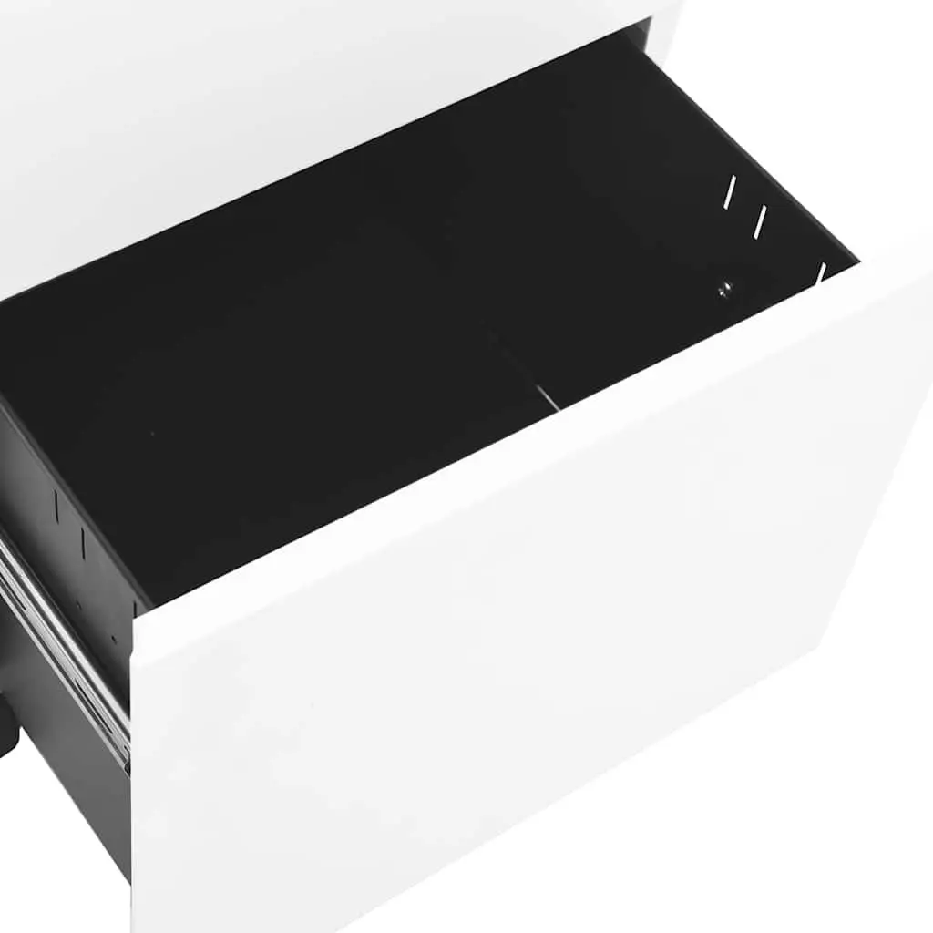 Mobile File Cabinet White 3 Drawer Steel Office Storage Organizer with Locks and Removable Hanging Bars