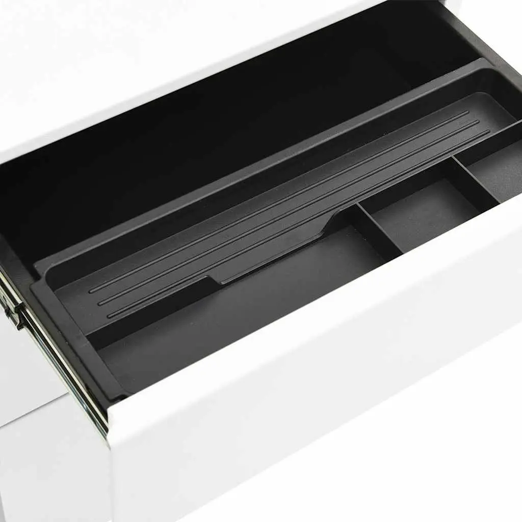 Mobile File Cabinet White 3 Drawer Steel Office Storage Organizer with Locks and Removable Hanging Bars