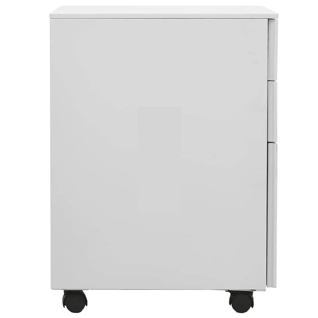 Mobile Filing Cabinet Grey 39x45x60cm 3 Drawer Steel Office Storage with Locks