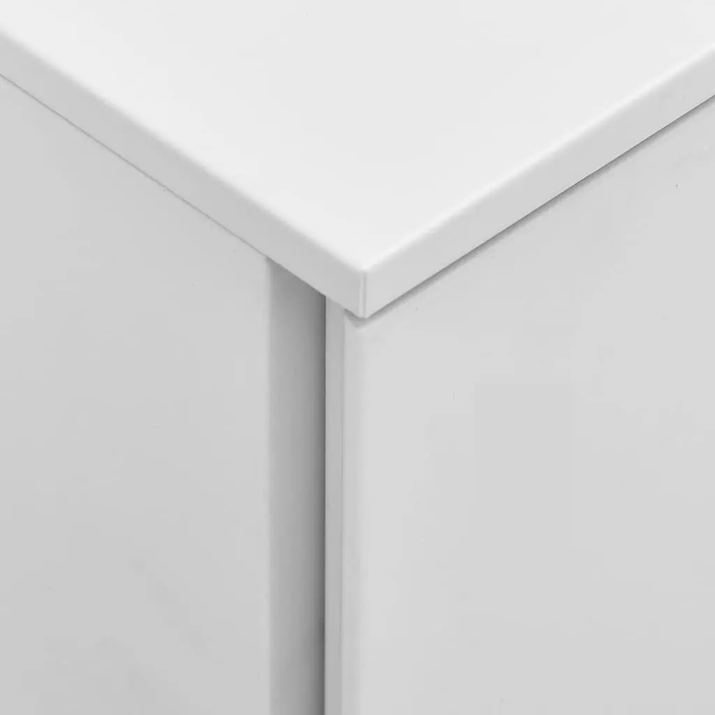 Mobile Filing Cabinet Grey 39x45x60cm 3 Drawer Steel Office Storage with Locks