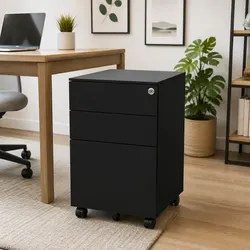 Compact Mobile File Cabinet with Smooth Operation