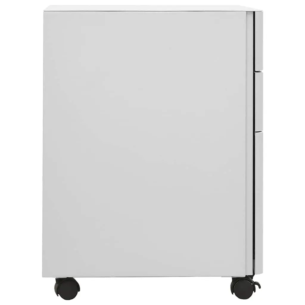 Mobile File Cabinet Grey 30x45x59cm Steel 3 Drawer Locking Office Filing Storage