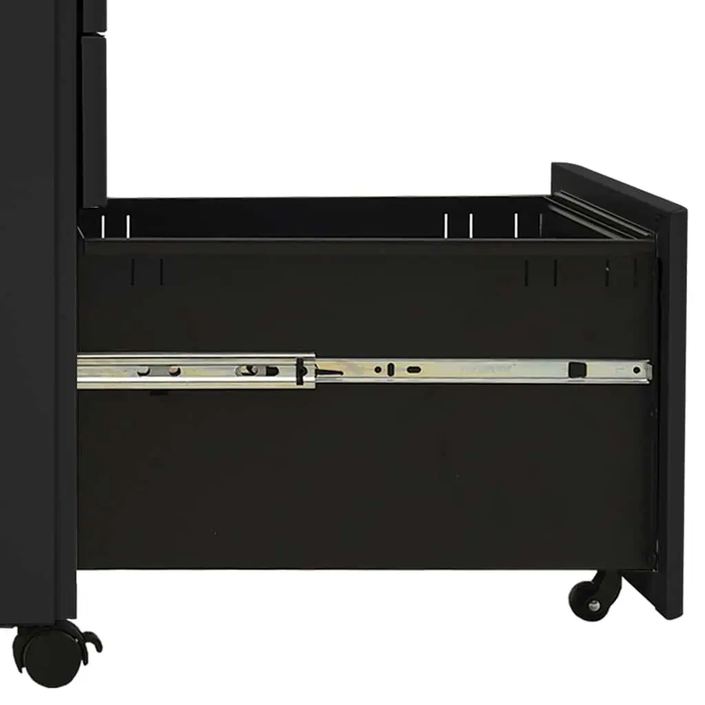 Mobile File Cabinet Anthracite 3 Drawer Steel with Lock