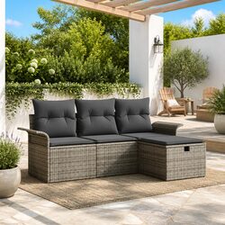 Compact and Stylish Rattan Sofa Set for Gardens
