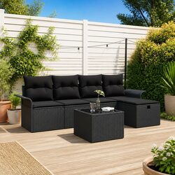 Concise 6 Piece Modular Sofa Set for Outdoor Use