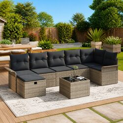 Compact and Functional 8-Piece Garden Sofa Set