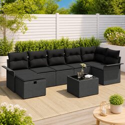 Compact and Versatile 8-Piece Garden Sofa Set