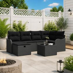 Concise 7-Piece Modular Garden Sofa Set Overview