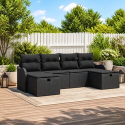 Compact 6-Piece Modular Sofa Set for Outdoor Use