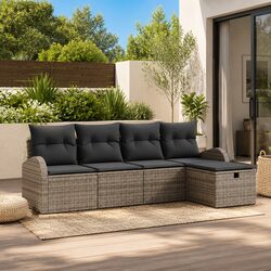 Compact 5-Piece Outdoor Sofa Set with Adjustable Features