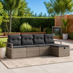 Compact 5-Piece Modular Garden Sofa Set - Easy Setup