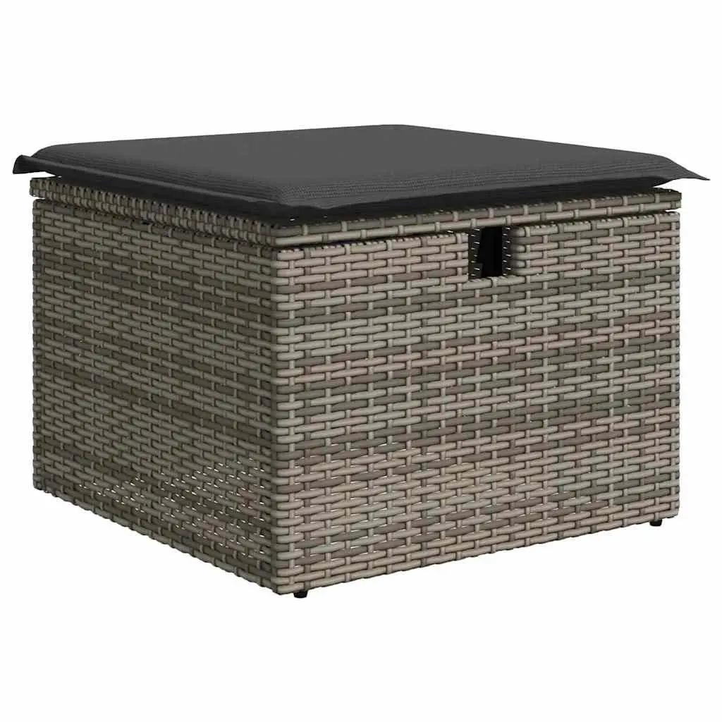 Outdoor Sofa Set 6 Pieces Grey Poly Rattan Garden Furniture Modular Seating
