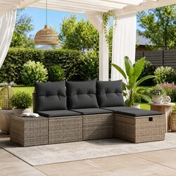 Compact Grey Modular Outdoor Sofa Set for Easy Setup