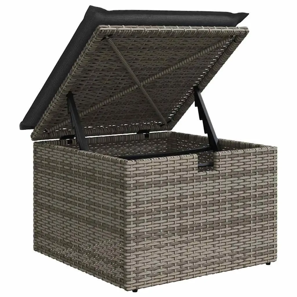 Modular Sofa Set Grey 7 Piece Outdoor Seating Poly Rattan Furniture