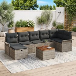 Concise 8-Piece Grey Modular Sofa Set for Outdoors