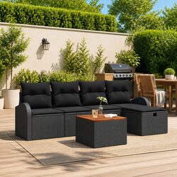 Compact 6 Piece Outdoor Sofa Set for Flexible Arrangements