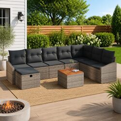 Compact and Stylish 9-Piece Garden Sofa Set