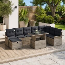 Compact and Functional 9-Piece Garden Sofa Set
