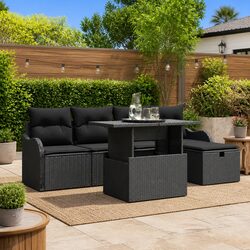 Compact 6-Piece Modular Garden Sofa Set