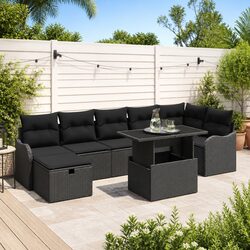Compact 8-Piece Modular Garden Sofa Set