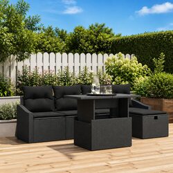 Concise 6 Piece Modular Garden Sofa Set for Outdoors