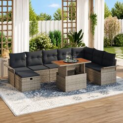 Concise and Comfortable 9-Piece Garden Sofa Set