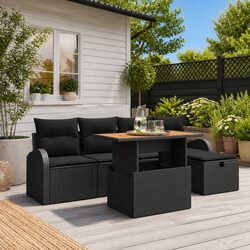 Concise 6-Piece Adjustable Outdoor Sofa Set