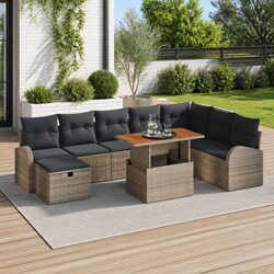 Compact and Stylish 9 Piece Outdoor Sofa Set