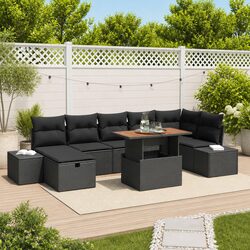 Concise 8 Piece Modular Garden Sofa Set with Cushions