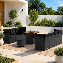Compact 10 Piece Garden Sofa Set for Outdoor Relaxation