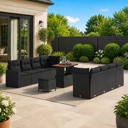 Compact 11 pcs Garden Sofa Set with Smart Features