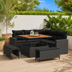Compact 8-Piece Modular Garden Sofa Set with Durability