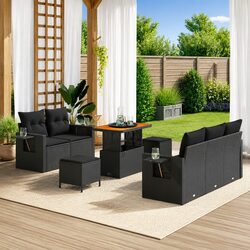 Concise 8-Piece Modular Garden Sofa Set for Outdoors