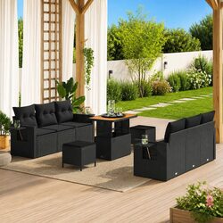 Compact and Practical 9 Piece Garden Sofa Set