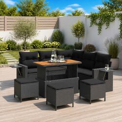 Sleek Modular Garden Sofa Set - 9 Pieces