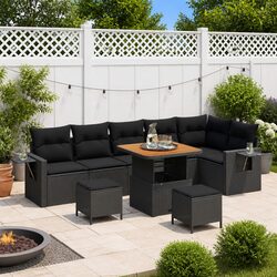 Sleek Garden Sofa Set - 9 Pieces for Modern Outdoors