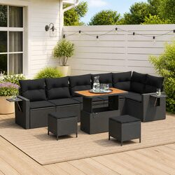 Compact and Reliable 9-Piece Garden Sofa Set