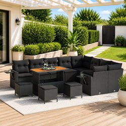 Sleek 13-Piece Garden Sofa Set with Adjustable Height